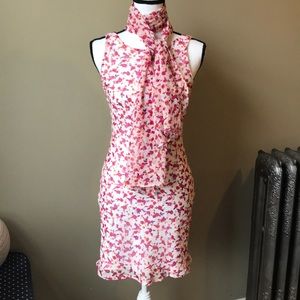 Floral Dress with Matching Scarf